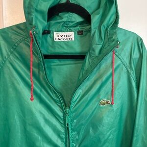 Lacoste Emerald Hooded Jacket with Red Accents
